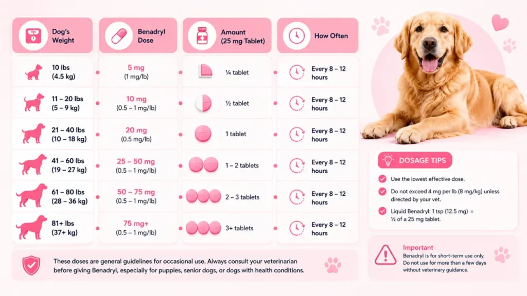 Benadryl Dosage for Dogs by Weight